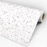 Papel de Parede Adesivo Textura Branco com Pedras Coloridas Granilite