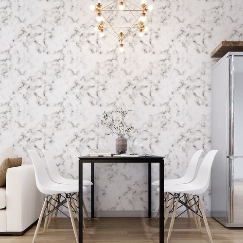 Papel de Parede Adesivo Textura Mármore Carrara Branco