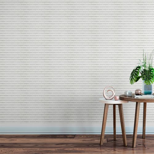 Papel de Parede Adesivo Tijolinho Branco Neve - Medidas: 48 x 300 cm
