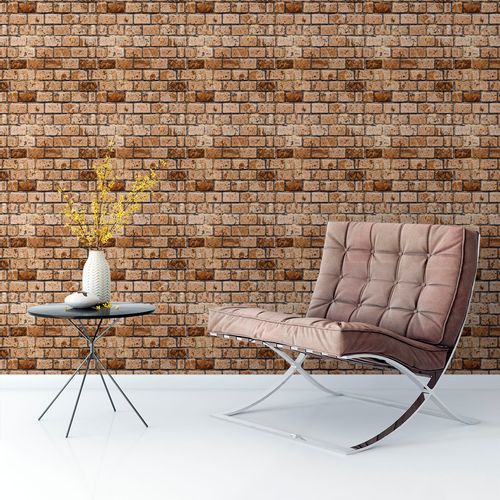 Papel de Parede Adesivo Tijolinho Marrom - Medidas: 48 x 300 cm