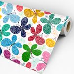 Rolo de papel de parede com ilustração de borboletas coloridas