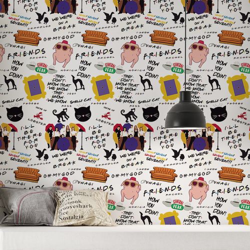 Papel de Parede Adesivo Teens Teens Geek Série Friends - Medidas: 48 x 300 cm