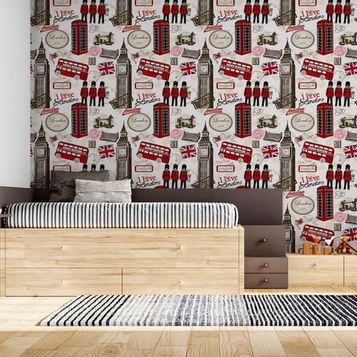 Papel de Parede Adesivo Teens Teens I Love London Big Ben - Medidas: 48 x 300 cm