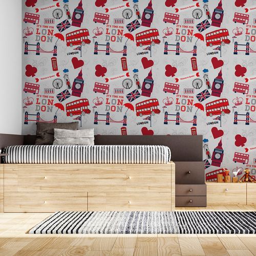 Papel de Parede Adesivo Teens Teens It's Time For London - Medidas: 48 x 300 cm