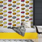 Papel de Parede Adesivo Teens Speech Comic Pop Art em quarto