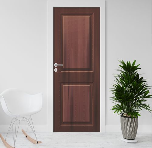 Adesivo para Porta de Madeira com Estampa Clássica Colméia 210 x 74 cm - Cor: Marrom