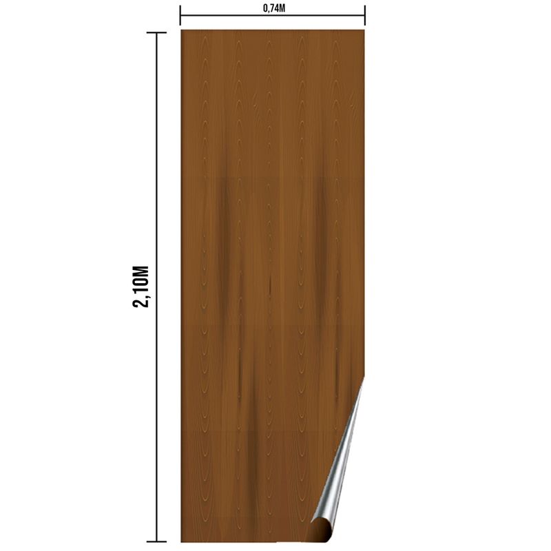 Adesivo Para Porta Madeira Lisa Marrom 2,10 x 0,74m