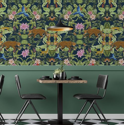 Papel de Parede Adesivo Floral Floresta Amazônica - Medidas: 48 x 300 cm