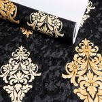 Papel de Parede Arabesco Realeza Onix e Dourado Audacity