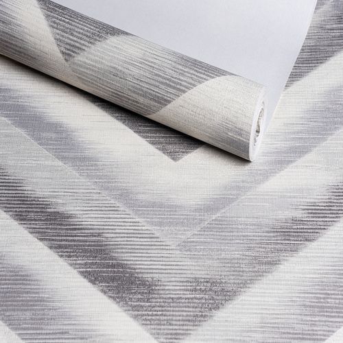 Papel de Parede Audacity Chevron Cinza - Medidas: 10 metros x 53 cm