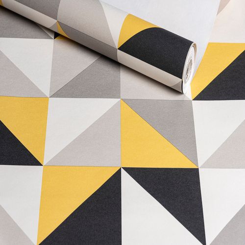Papel de Parede Audacity Veneto Amarelo - Medidas: 10 metros x 53 cm