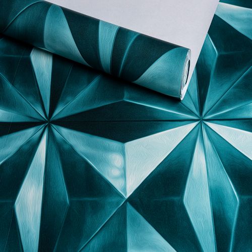 Papel de Parede Audacity Diamante Turquesa - Medidas: 10 metros x 53 cm