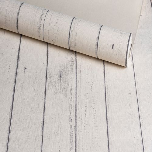 Papel de Parede Audacity Madeira Branca - Medidas: 10 metros x 53 cm