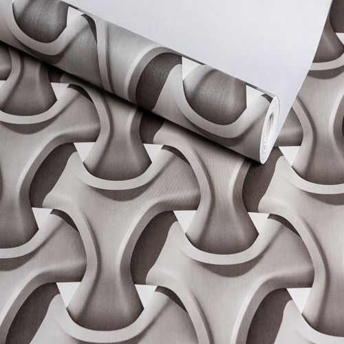 Papel de Parede Audacity Entrelaços Cinza - Medidas: 10 metros x 53 cm