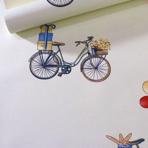 Papel de Parede Infantil Bicicleta