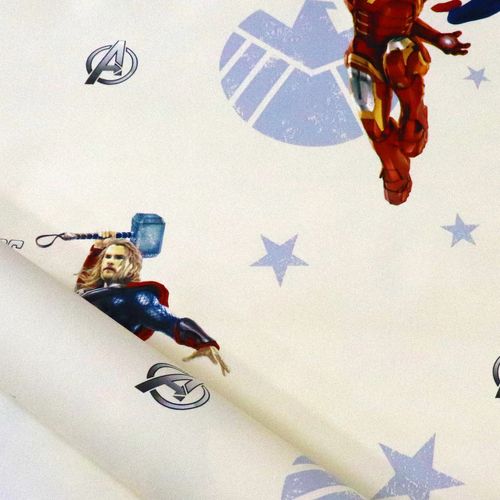 Papel de Parede Infantil Vingadores Creme - Medidas: 10 metros x 53 cm