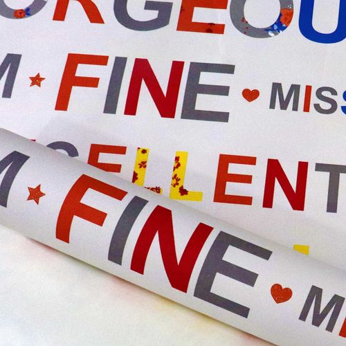 Papel de Parede Infantil Palavras - Medidas: 10 metros x 53 cm