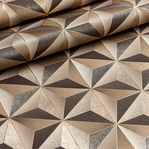 Papel de Parede Decoratto Marrom 3D Geométrico - Medidas: 10 metros x 53 cm