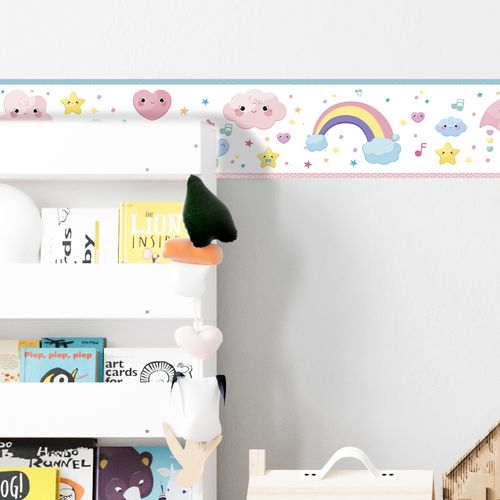 Faixa Decorativa Autoadesiva Coleção Infantil Bebê 100 x 15 cm - Tema: Chuva de Amor