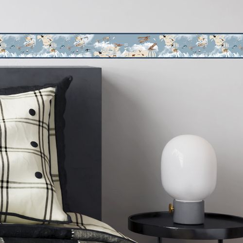 Faixa Decorativa Autoadesiva Coleção Infantil Bebê 100 x 15 cm - Tema: Mapa