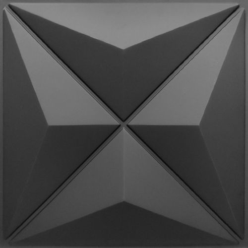Placa 3D Decorativa Classic Autoadesiva de Poliestireno 50 x 50 cm - Modelo: Estrela Preta