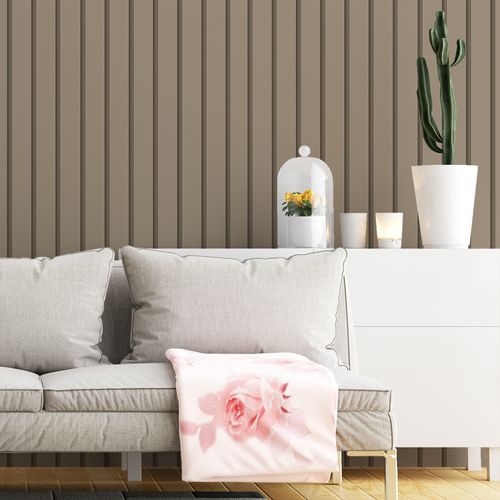 Papel de Parede Adesivo Madeira Areia Queimada Estilo Ripa - Medidas: 48 x 300 cm