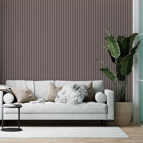 Papel de Parede Adesivo Madeira Capuccino Ripado - Medidas: 48 x 300 cm