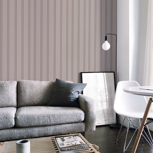 Papel de Parede Adesivo Madeira Capuccino Ripado Largo - Medidas: 48 x 300 cm