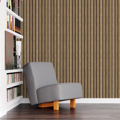 Papel de Parede Adesivo Madeira Carvalho Estilo Ripa - Medidas: 48 x 300 cm