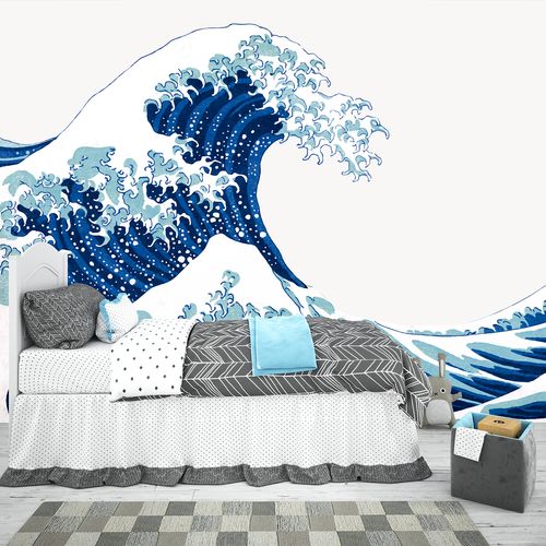 Painel Fotográfico Autoadesivo para Papel de Parede (Sob Medida o Metro Quadrado m²) - Modelo: Teen - Oceano Mar Onda Azul