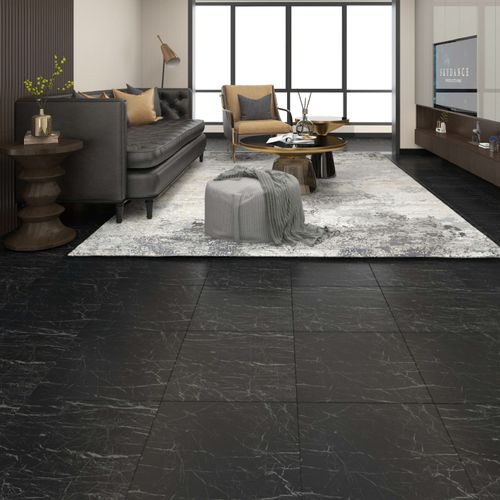 Piso Vinílico Autoadesivo Mármore Royal Black 45,7 x 45,7 cm - Unidade