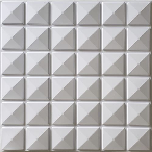 Placa 3D Decorativa Classic Autoadesiva de Poliestireno 25 x 25 cm - Modelo: Inca Branca