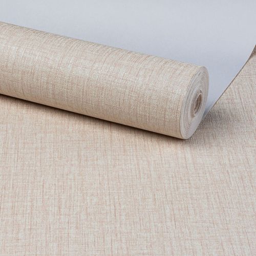 Papel de Parede Vinílico Entalhe Bege Claro - Medidas: 10 metros x 53 cm