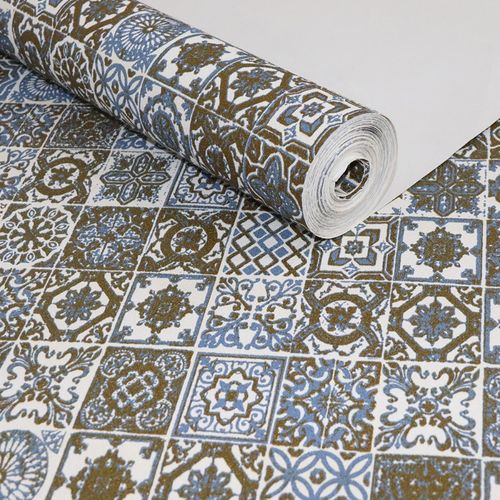 Papel de Parede Azulejo Português Color - Medidas: 10 metros x 53 cm