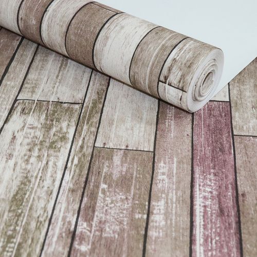 Papel de Parede Madeira Demolição Vinho Paris - Medidas: 10 metros x 53 cm