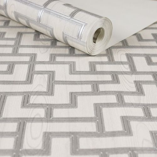 Papel de Parede Painel de Madeira Cinza - Medidas: 10 metros x 53 cm