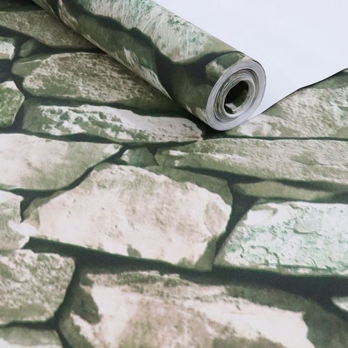 Papel de Parede Pedras Cinza - Medidas: 10 metros x 53 cm