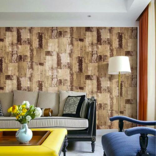 Papel de Parede Pastilha Bege Marrom - Medidas: 10 metros x 53 cm