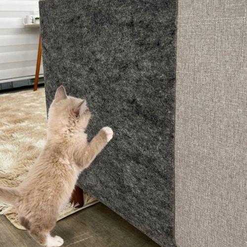 Arranhador De Gato Cinza Flexível Autocolante 50 Cm