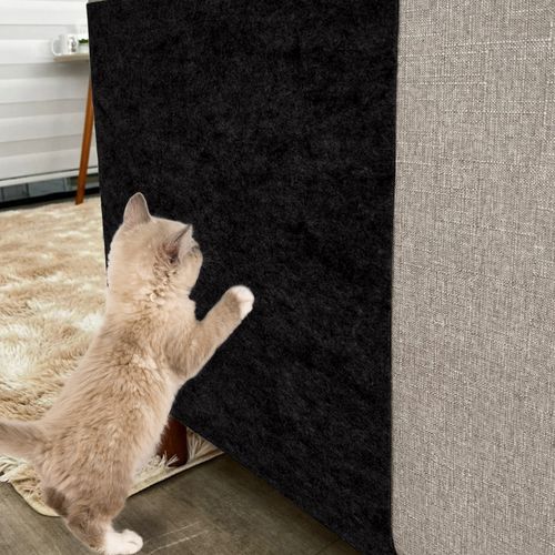 Arranhador de Gato de Carpete Flexível Autocolante 50 x 45 cm - Cor: Preto