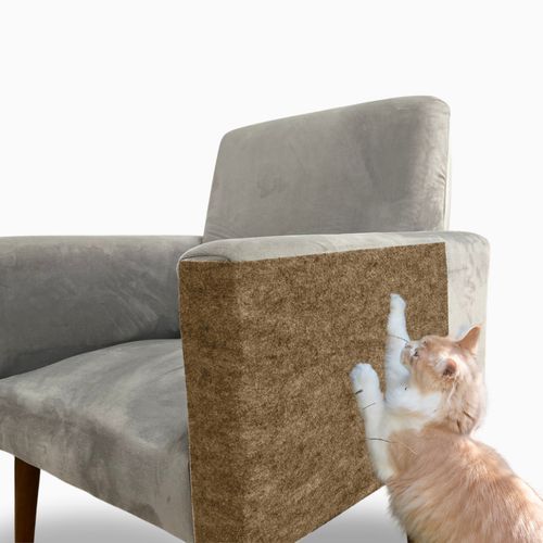 Arranhador de Gato de Carpete Flexível Autocolante 100 x 45 cm - Cor: Bege