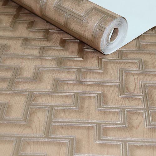 Papel de Parede Painel de Madeira Marrom - Medidas: 10 metros x 53 cm