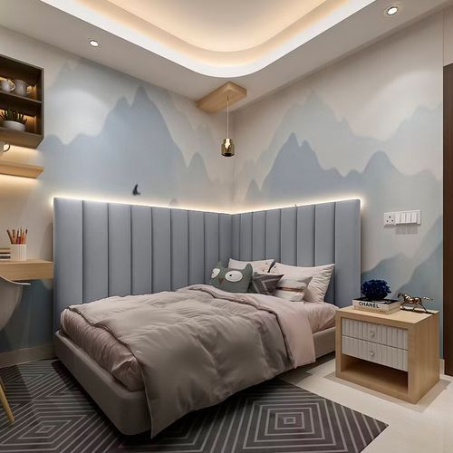 Cabeceira de Cama Modulada Estofada 100 x 20 cm - Cor: Cinza