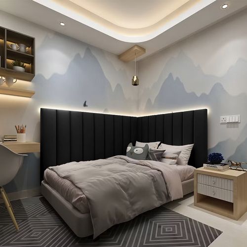 Cabeceira de Cama Modulada Estofada 100 x 20 cm - Cor: Preto
