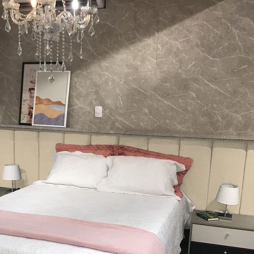 Cabeceira de Cama Modulada Estofada 60 x 20 cm - Cor: Bege