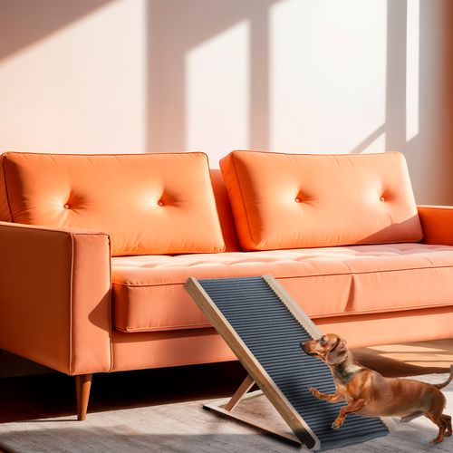 Rampa para Pet Regulável Emborrachada Antiderrapante de Madeira Pinus 68 x 40 cm