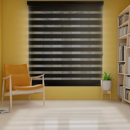 Persiana Double Vision Translucida 100% Poliester de 1m² - Cor: Preto