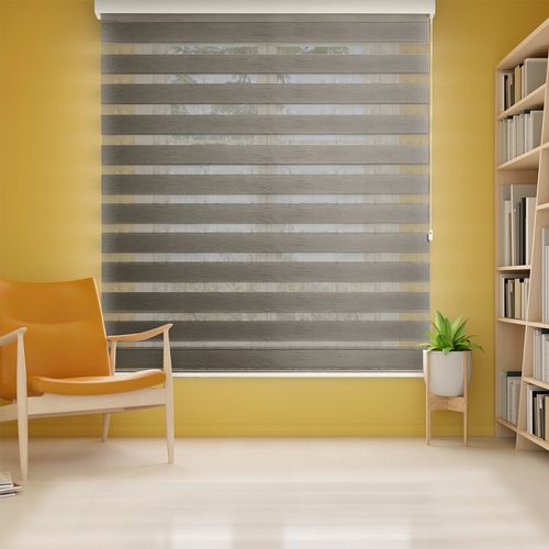 Persiana Double Vision Semi Blackout 100% Poliester de 1m² - Cor: Rustico Mescla