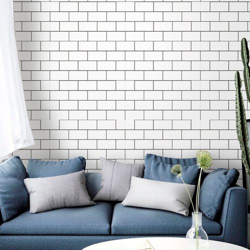 Painel Decorativo Adesivo Flexível Tijolo Branco 1,20 m x 3 Metros