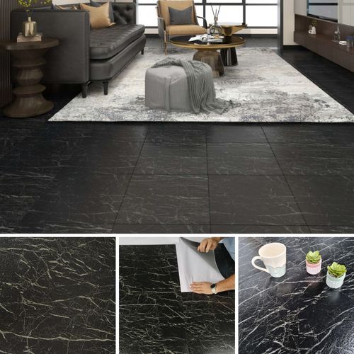 Piso Vinílico Autoadesivo Mármore Royal Black 45,7 x 45,7 cm - Unidade